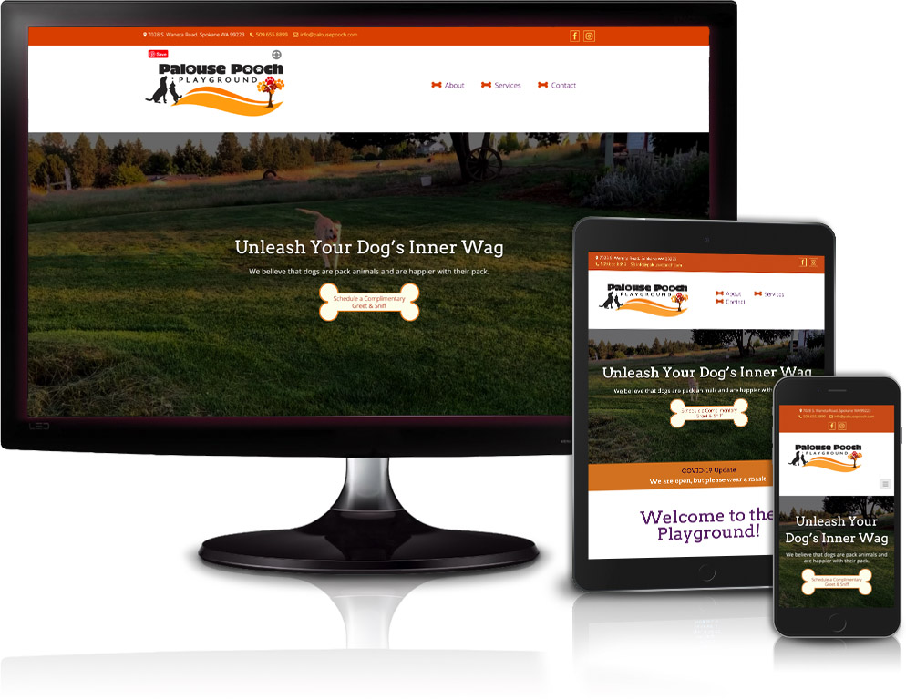 Palouse Pooch Playground Website UX Design and Full-Stack Development