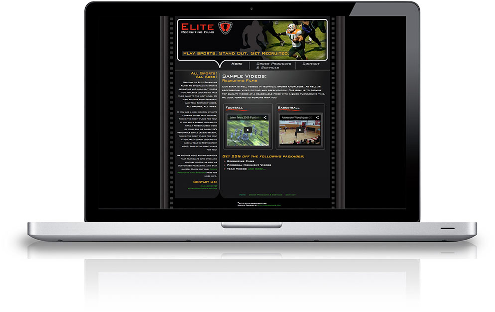 Elite Recruiting Films Website Design and Development
